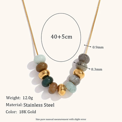 La.Muses Gold & Silver Beans Pendant Necklace – Premium Stainless Steel Fashion Jewelry for Women, Trendy 2024 Design