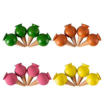 4Pcs Small Wine Bottle Automatic Plant Dripper - Terracotta Potted Plant Watering for Indoor, Outdoor Garden, Yard