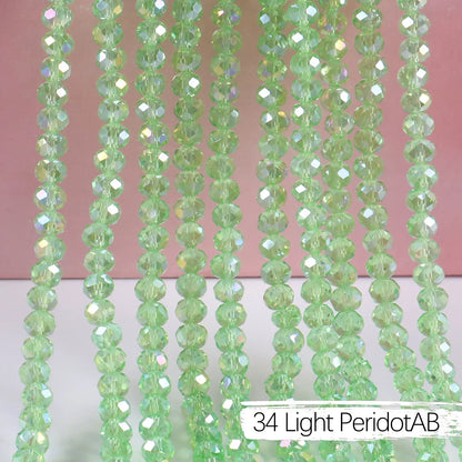 Austria Crystal Rondelle Beads - 2mm/4mm/6mm/8mm Faceted Glass Spacer Beads for DIY Jewelry & Bracelet Making