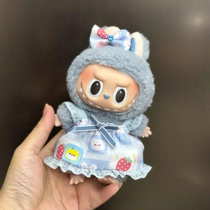 Mini Plush Doll Clothes Set – Kpop EXO Labubu Idol Overalls Outfit for 15-17cm Dolls, Clothing Gift