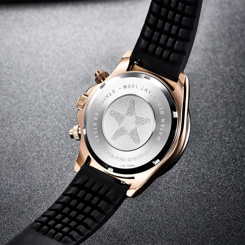 40mm PAGANI DESIGN V2 Men’s Quartz Watch – Sapphire Retro Chronograph Stainless Steel Waterproof