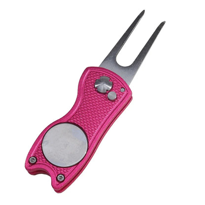 Foldable Golf Divot Repair Tool — Golf Ball Pitch Groove Cleaner & Putting Green Training Aid Accessory