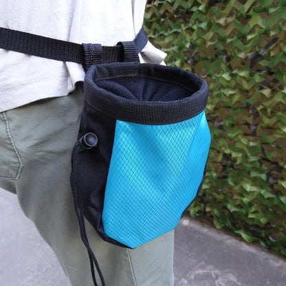 Rock Climbing Chalk Bag - Belted Magnesia Pouch with Zipper Pocket for Gym, Fitness & Bouldering