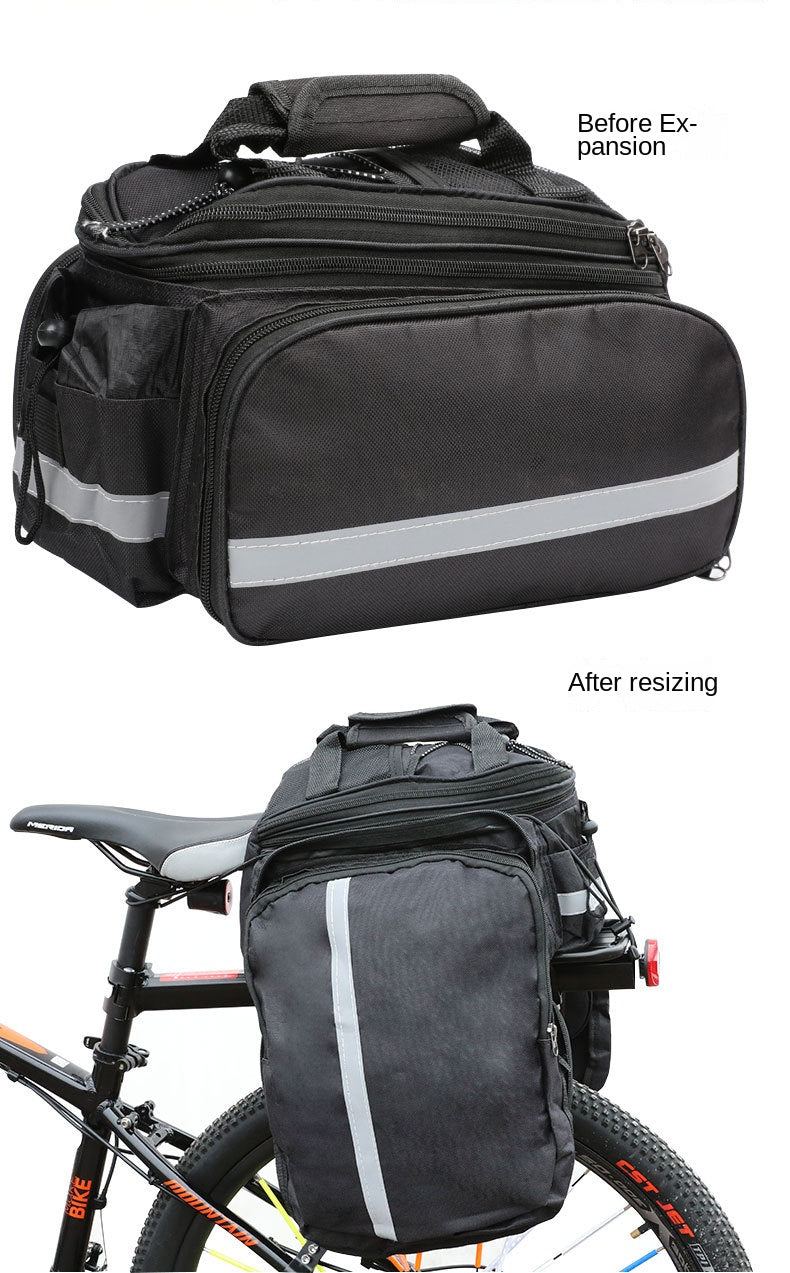 3-in-1 Waterproof Bike Trunk Bag — Large Capacity MTB & Road Bicycle Rear Seat Rack Panniers, Travel Luggage Carrier