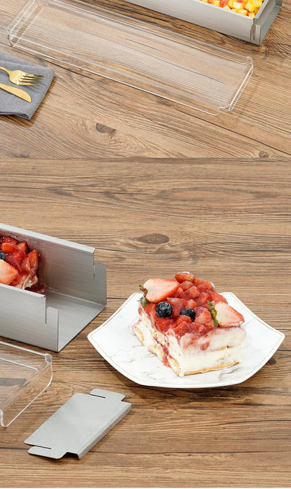 Tiramisu Removable Cake Mold Set — Stainless Steel Stand, Long Tray & Shovel Tool for Baking, Kitchen Accessories