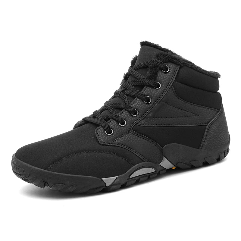Men's Winter Boots – Snow Barefoot Outdoor Non-Slip Warm Fur Ankle Boots, Lightweight Hiking Sneakers in Plus Sizes