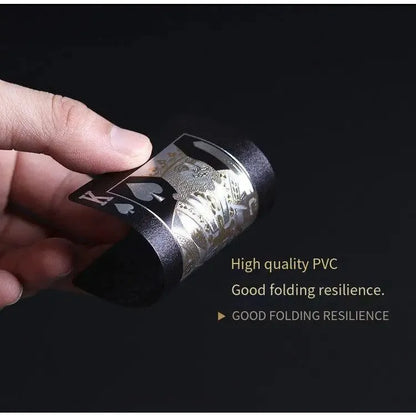 Black Rose Deck Poker — Frosted Waterproof Plastic Playing Cards for Texas Hold’em, Commemorative & Party Game Gift