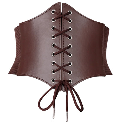 Medieval Wide Leather Armor Belt - Steampunk Waist Costume Accessory for Men & Women, Viking Knight Antique Waistband for LARP & Cosplay
