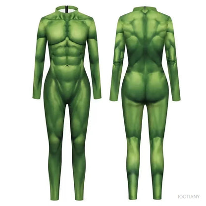 Mechanical Muscle Zentai Bodysuit — Men’s Halloween Punk Cosplay & Carnival Costume 2025