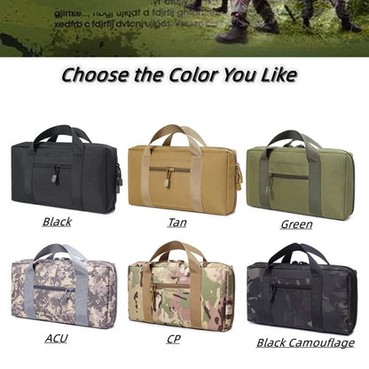 Tactical Pistol Range Bag - Portable Handgun and Ammo Carry Case - Soft Pistol Case with Holster - EDC Hunting Tool Pouch