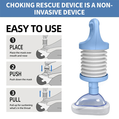 First Aid Anti-Choking Rescue Device – Automatic Airway Assist with 3 Mask Sizes for Adults & Kids, Emergency Kit