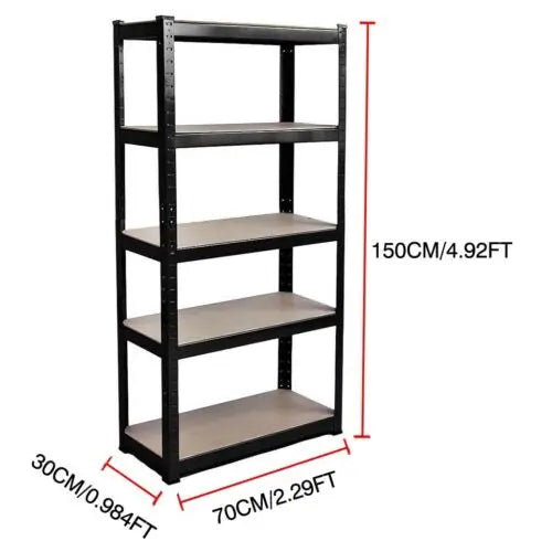 DayPlus 5-Tier Heavy Duty Garage Shelving – Adjustable Storage Unit, 386LBS Load Capacity per Tier, 150-200CM Height