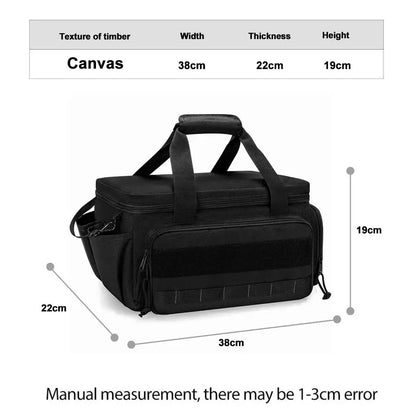 Heavy Duty High Capacity Tool Storage Bag – Water Resistant Organizer Case with Padded Base & Comfortable Handle for Easy Carrying, Black Tool Bag