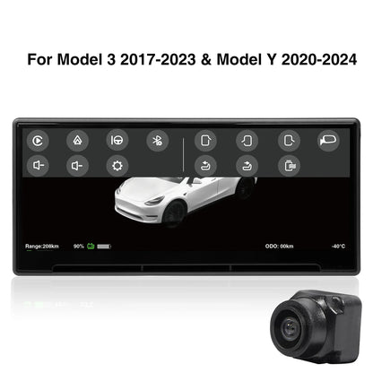 CATRONICS Head-Up Display for Tesla Model 3/Y – 8.9-Inch Linux System with CarPlay, Energy Consumption & Driving Data Detection