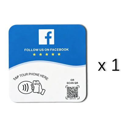 NFC 215 Square Google Review Card - Programmable 13.56MHz NFC Stand with Editable QR Code