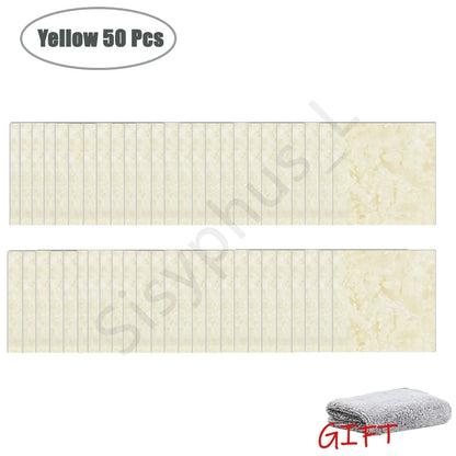 10-50Pcs PVC Marble Wall Stickers — Self-Adhesive Thickened Waterproof Tile Stickers for Bathroom Kitchen Floor Home Decor