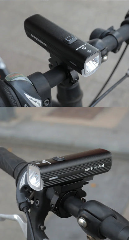 OFFBONDAGE 1000 Lumen Bicycle Light - USB Charging Bike Headlight & Power Bank | MTB & Road Highlight Flashlight for Handlebar