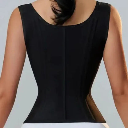 Fajas Colombianas Body Shaper for Women – Double Compression Waist Trainer Vest with Adjustable Zipper & Hook-Eyes