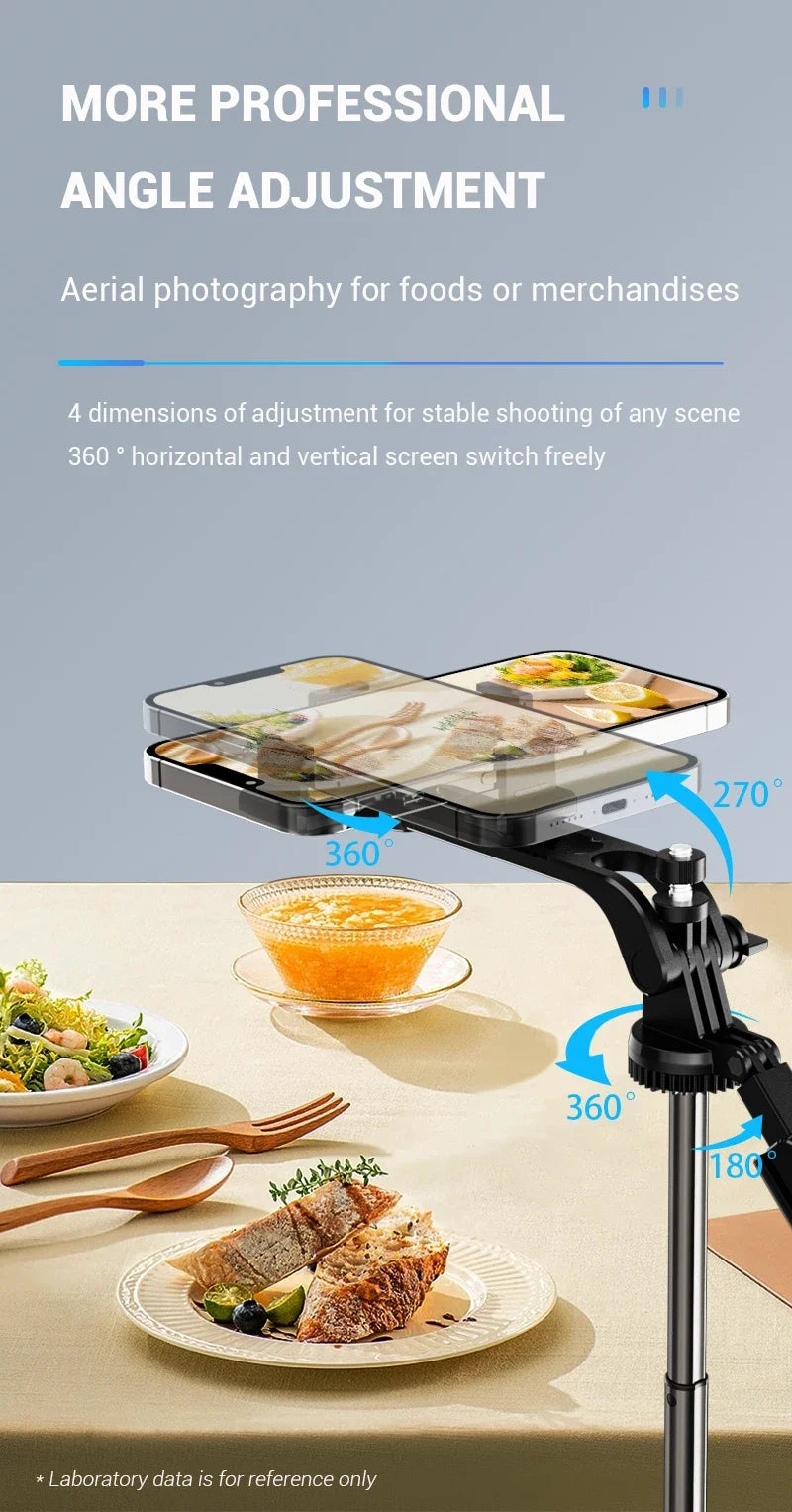 3-Axis Anti-Shake Selfie Stick with Bluetooth Remote – Retractable 1.7m Mobile Phone Holder with Flash & Live Stand