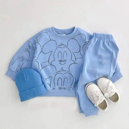 Designer Cartoon Tracksuit – Baby Boy & Girl Summer T-shirt & Shorts Set, Casual Solid Color Outfit