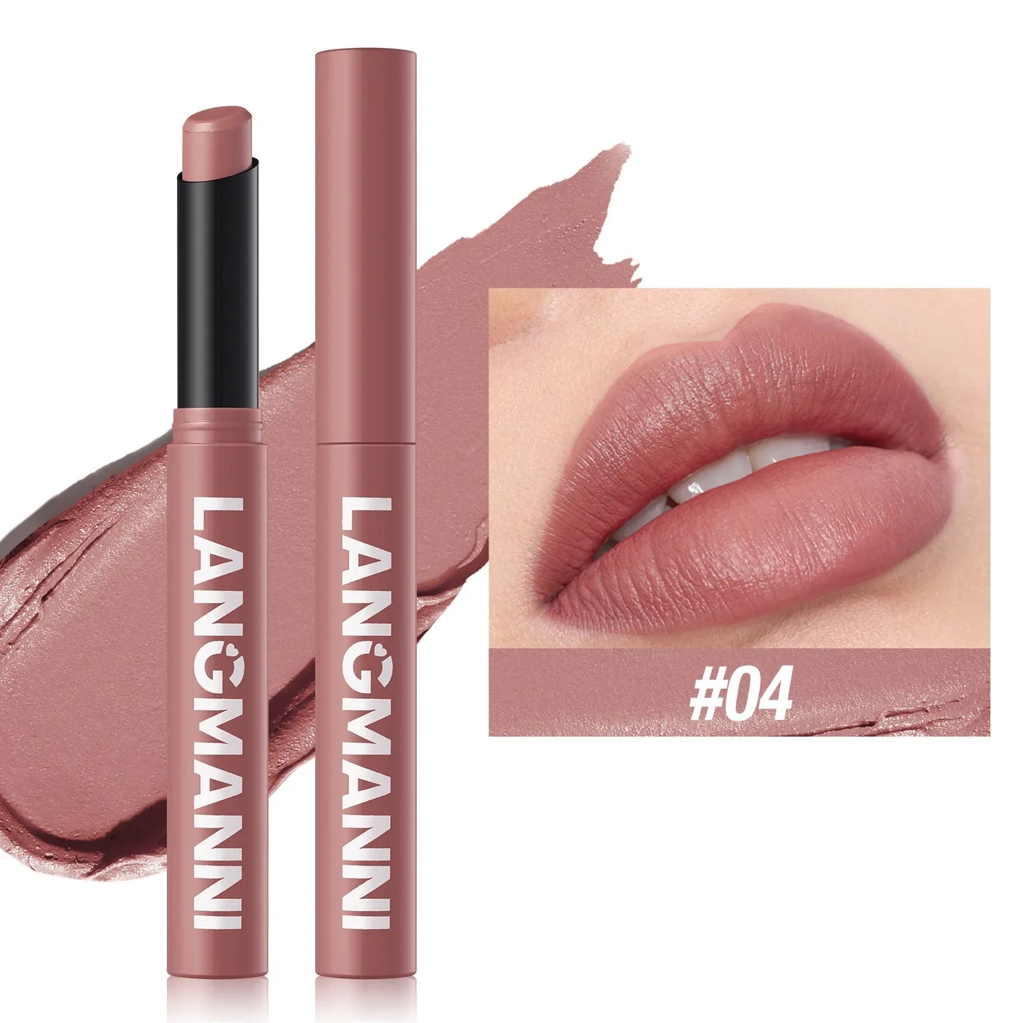 12-Color Matte Lipstick Pencil – Waterproof, Long-Lasting Non-Stick Lip Stain Tint Nude Makeup Pen