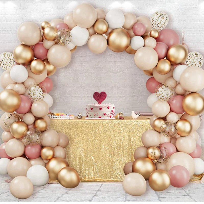Elegant Pink Gold Balloon Garland Arch Kit - Wedding, Birthday, Baby Shower Decorations