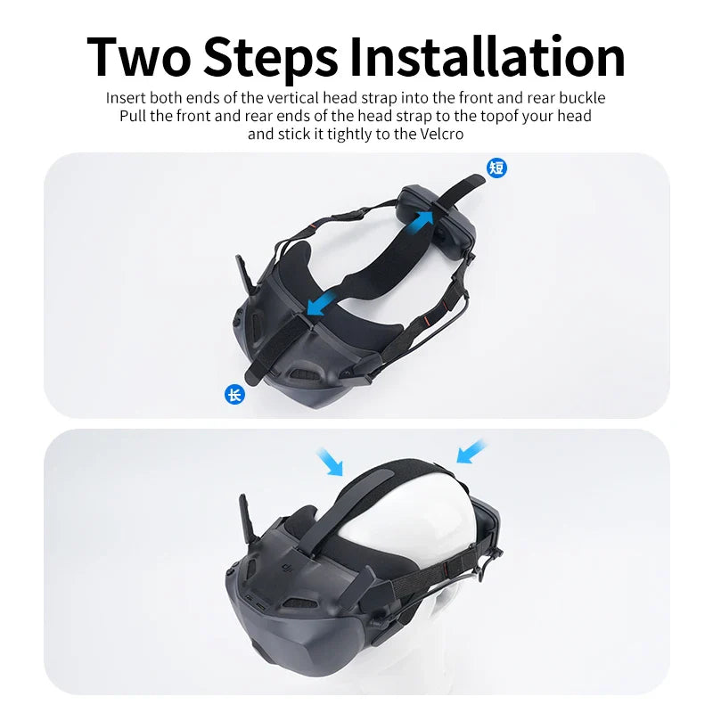 Hibloks Headband for DJI Neo & Avata 2 N3 – Protective, Pressure-Relief, Vertical Line Auxiliary Strap