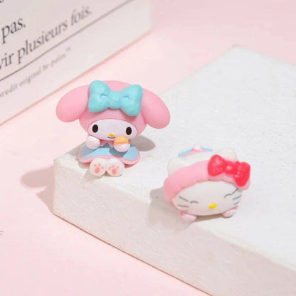 5Pcs Sanrio Anime Figures – Kuromi, Pochacco, Cinnamoroll & Melody Dolls for Desktop Display & Car Ornaments
