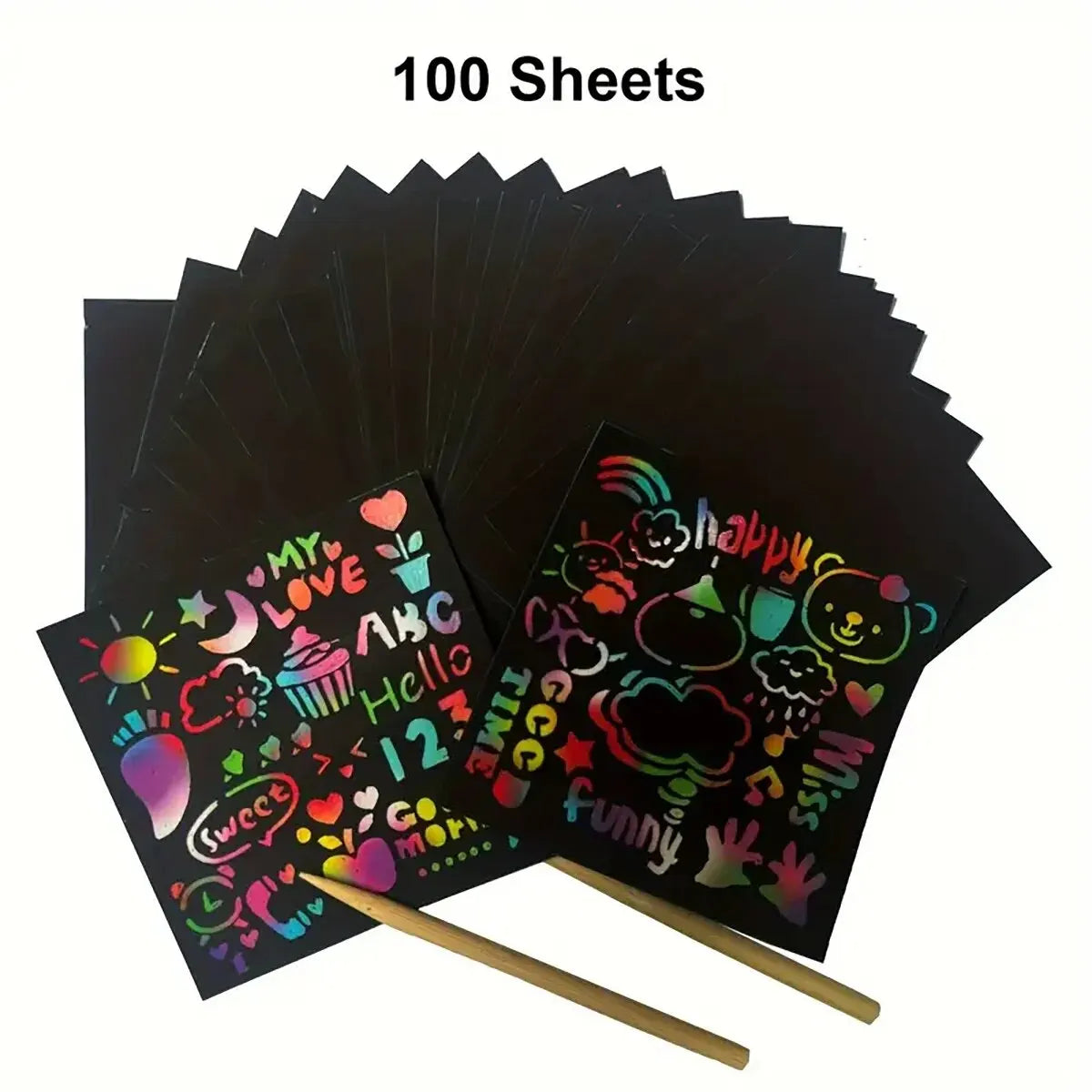 Dazzling Scratch Painting Kit – Parent-Child Interactive Handmade Art & Note Cards