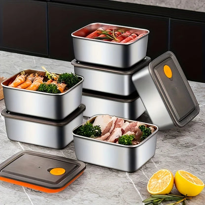 4-Piece Stainless Steel Food Storage Containers - Leakproof Stackable BPA-Free Set for Fridge, Freezer & Pantry
