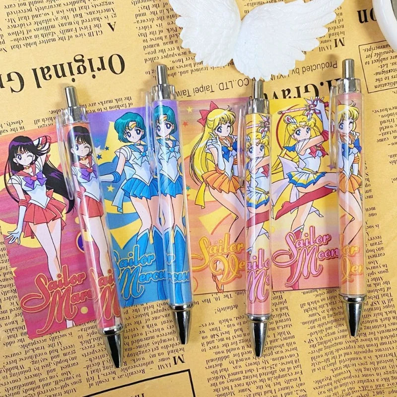 4PCS Sailor Moon Usagi 0.5mm Ballpoint Pens – Anime Writing Pens for Kids & Office Gifts