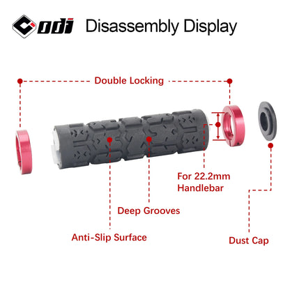 ODI RG01 Bicycle Handlebar Grips – Anti-Slip Lock-On Shock Absorbing MTB & Road Bike Grips