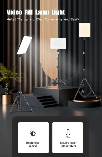 LED Video Light with Tripod – Studio & Conference Lighting for Live Streaming, TikTok, Zoom, Photography