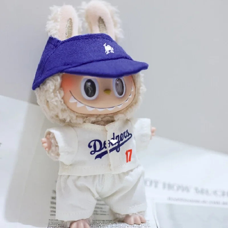 17cm Labubu Doll Clothing – Baseball Suit Size 5 Set for V1/V2 Macaron Sitting Party DIY Handmade Doll Accessories & Gift