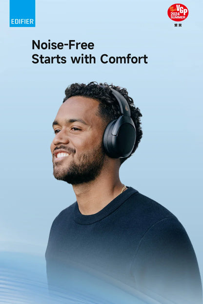 Edifier W830NB Wireless Bluetooth 5.4 Headphones | Active Noise Cancelling Hi-Res Over-Ear Headset, LDAC, Foldable, 94H Playtime