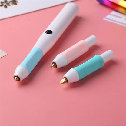USB Hot Foil Pen with 0.8/1.5/2.5mm Tips – Slim Heat-Resistant Grip for DIY Calligraphy on Paper & Leather