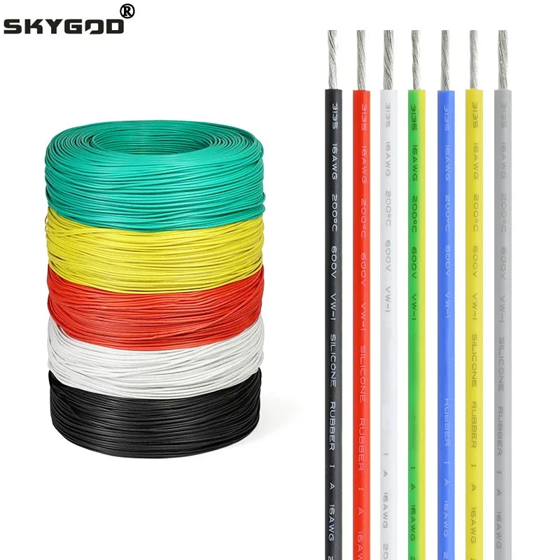 UL3135 Silicone Wire Cable (2–10M) – High Temp Tinned Copper Electrical Wire 10–30 AWG