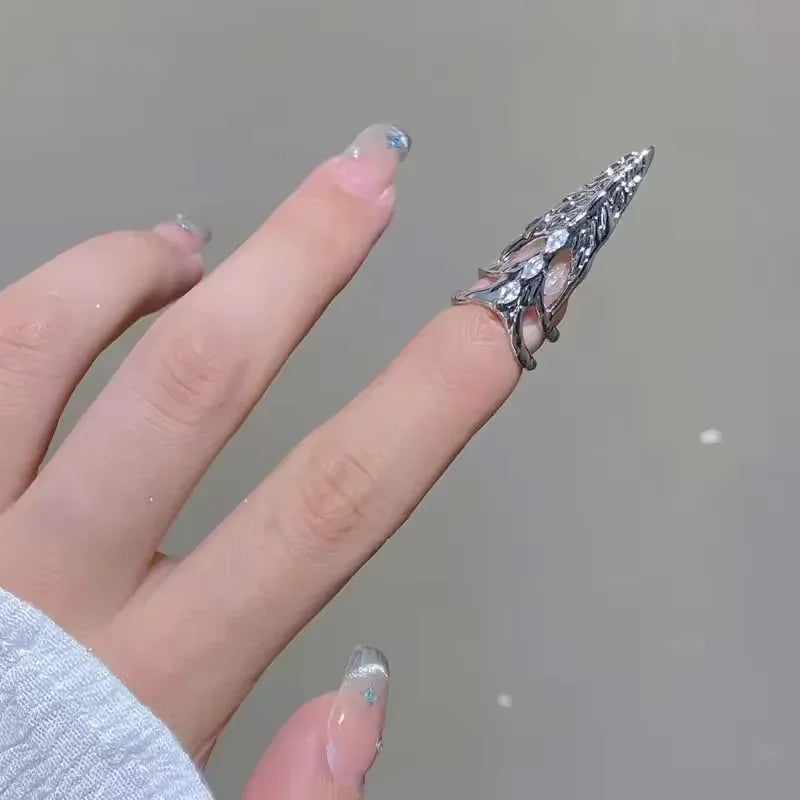 New Gothic Rock Punk Fingertip Nail Ring | Metal Manicure Jewelry Accessories for Women, Party & Gift for Girlfriends