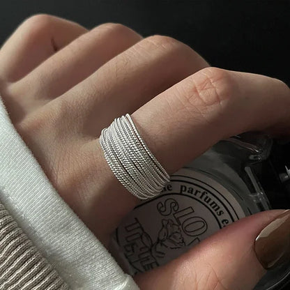 925 Sterling Silver Geometric Ring — BF CLUB Fashion Handmade Ring for Women, Party & Christmas Gift