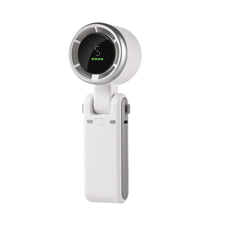 2025 Hanging Neck Outdoor Mini Fan – 180° Folding Handheld High-Speed Turbo Desktop Fan