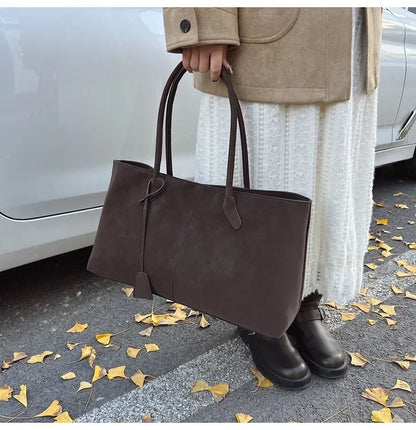 2025 Women’s Faux Suede Handbag – High-Quality, Versatile Large Capacity Shoulder Bag