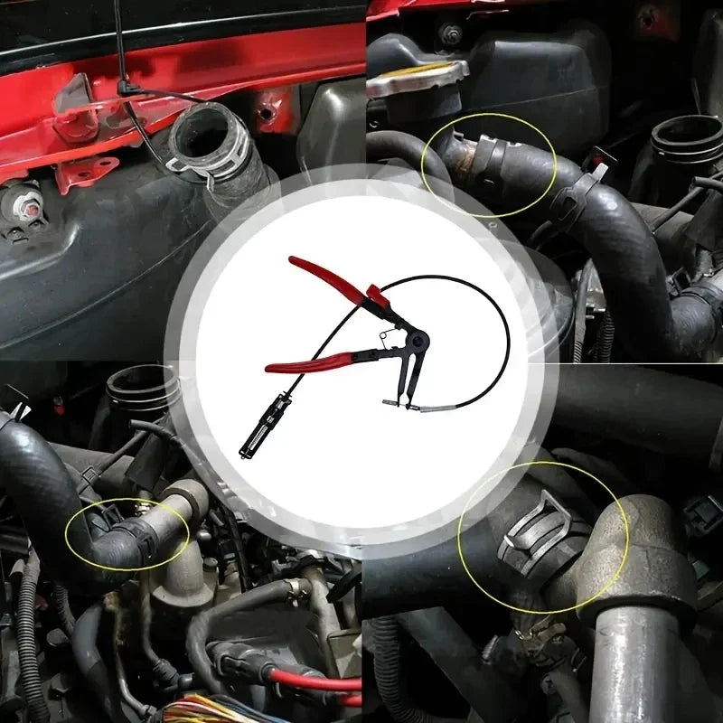 Bendable Hose Clamping Pliers: Flexible Cable Type Swivel Pincer Clamps - Removal & Repair Tools for Automotive Radiator, Fuel, Water