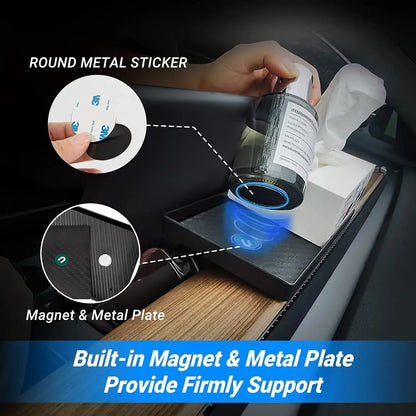 Center Console Organizer for Tesla Model 3 & Model Y Highland – Anti-Slip Under Screen Storage Box with Screen Back Storage