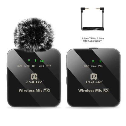 PULUZ Wireless Lavalier Microphone – Portable Mini Mic for iPhone & Android, Audio/Video Recording & Live Broadcast