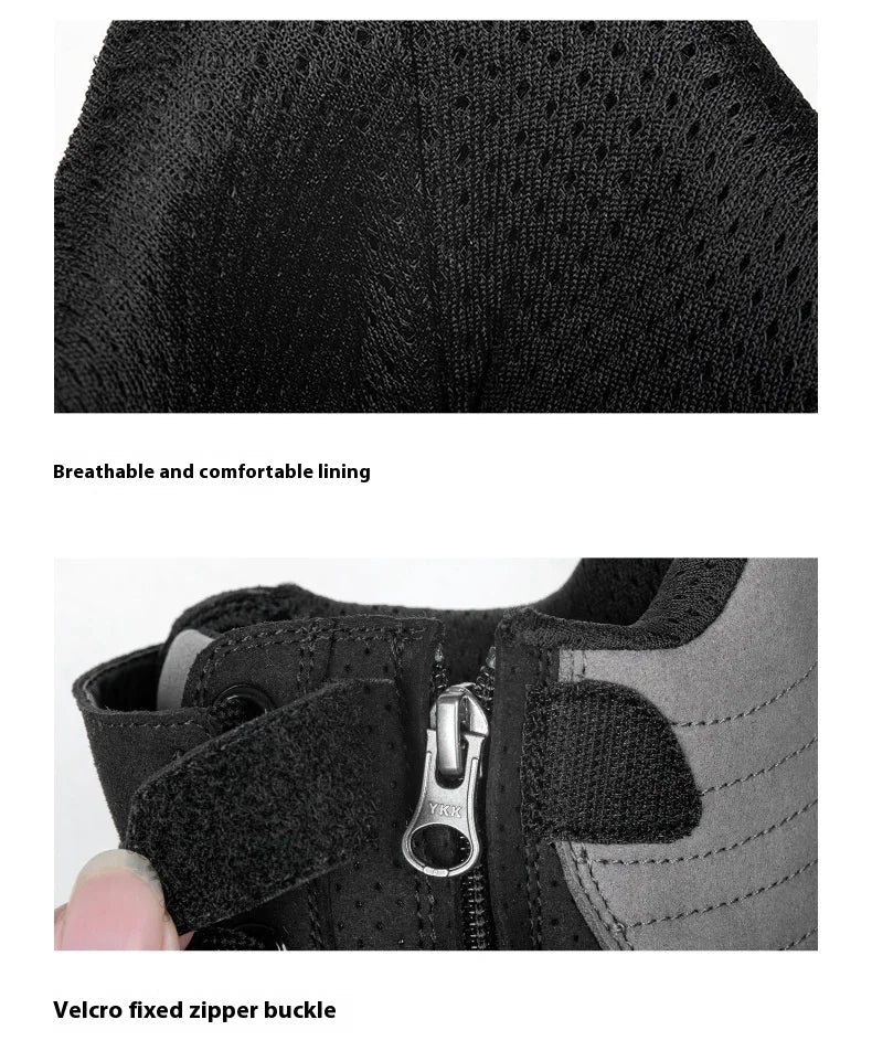Motorcycle Riding Shoes - Breathable High-Cut, Anti-Fall, Anti-Slip Knight Boots, Parkour Shoes, All-Season Casual Motorcycle Boots