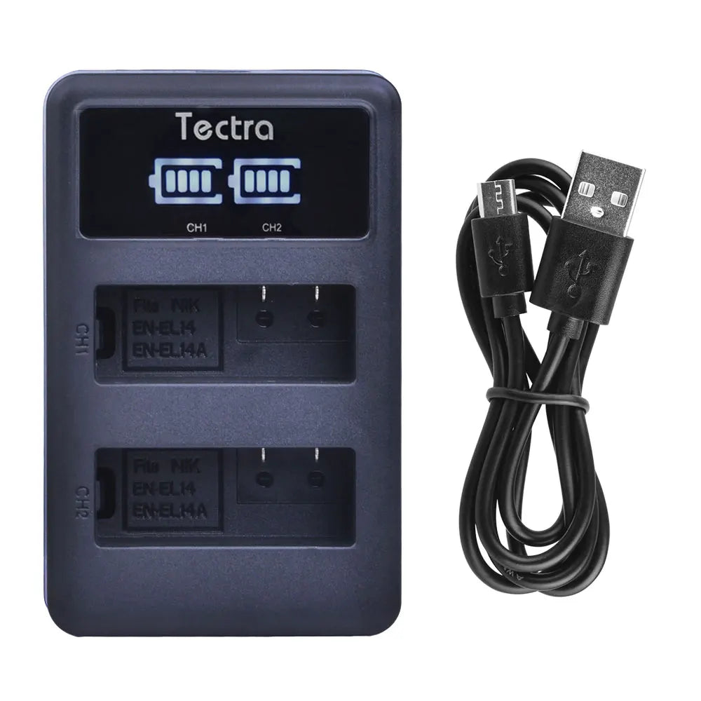 EN-EL14/EN-EL14a Battery Charger – Compatible with Nikon D5200, D3100, D3200, D5100, P7000 Series
