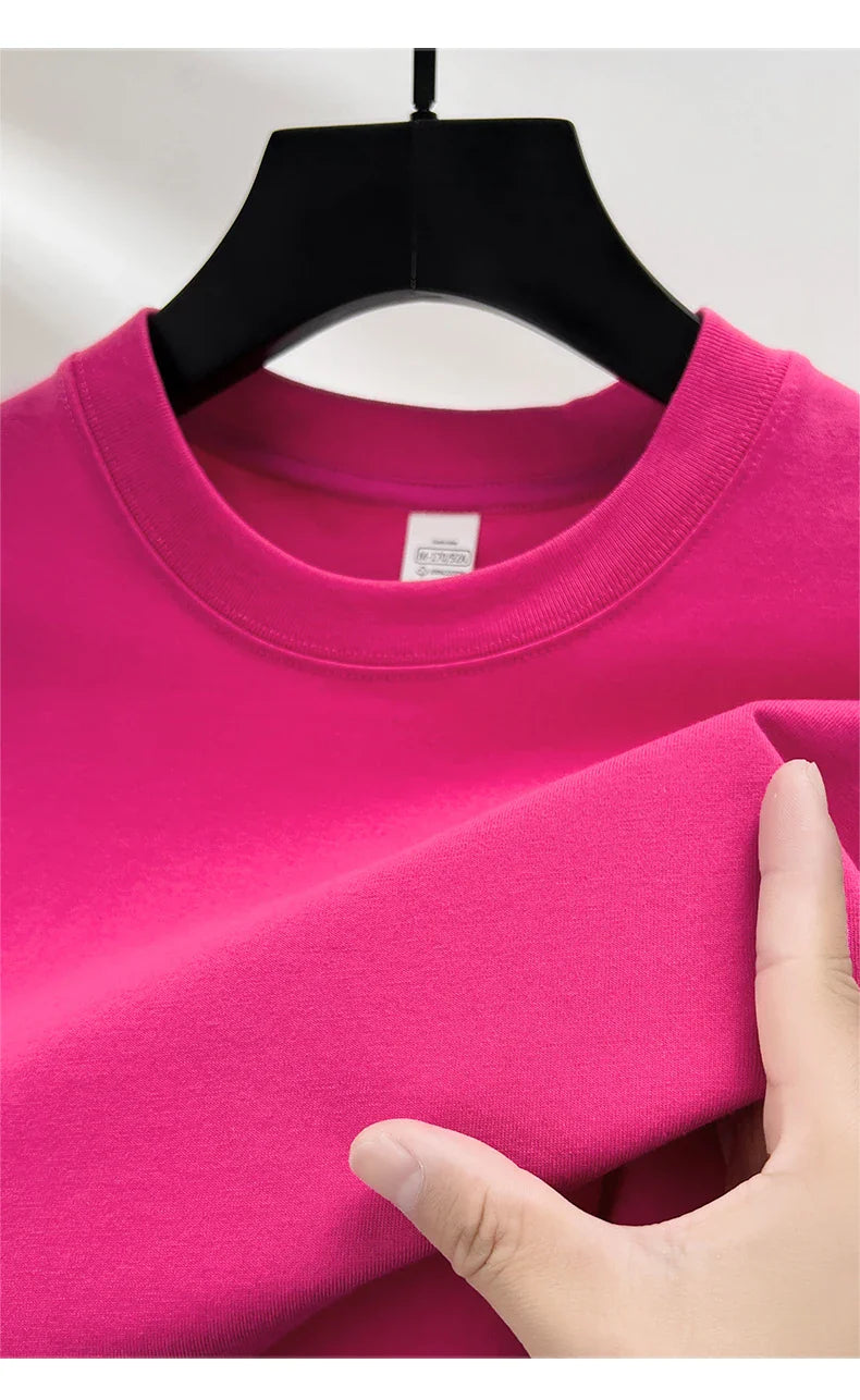 100% Pure Cotton Men’s Summer T-Shirt – High-End Short Sleeve Round Neck Breathable Fashion Top