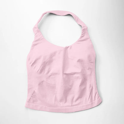 NCLAGEN Impact Halter Top — Women's Padded Longline Strappy Yoga Tank for Gym, Pilates & Fitness Activewear