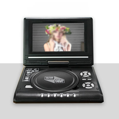 Mini 7.8-Inch DVD Player – Desktop Digital Smart TV CD EVD Disc Player, Remote Control, Portable Travel with 270° Rotatable Screen