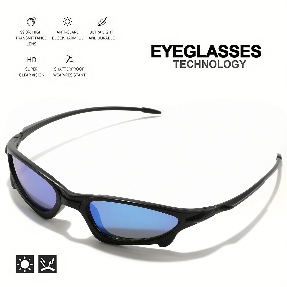 3PCS Futuristic Sports Sunglasses Set – Small Frame Wraparound UV400 Eyewear | Colorful Cycling, Fishing & Travel Protective Outdoor Sunglasses